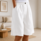 Priya | Women's High-Waist Relaxed-Fit Shorts with Side Pockets