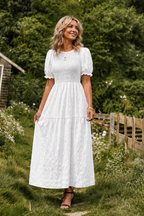 Vanessa | Women's Puff Sleeve A-Line Maxi Dress