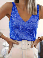 Rachel | Women's Sequin V-Neck Lace Corset Top