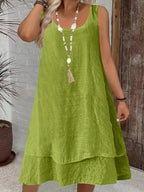 Sinead | Women's Sleeveless Tiered Hem Mini Dress