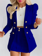 Farah | Women's Double-Breasted Blazer & Skirt Set