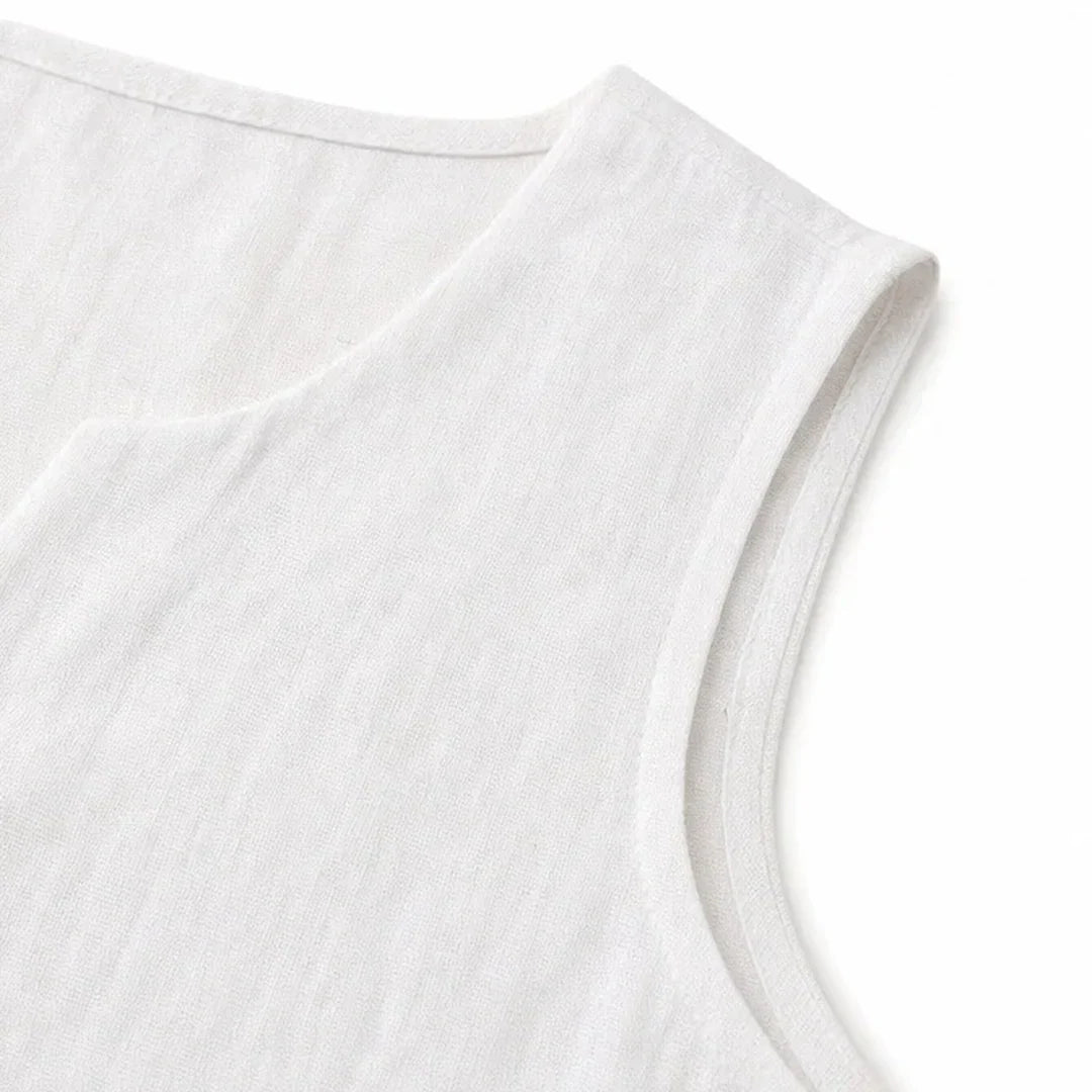 Isbeth | Women's V-Neck Button-Front Sleeveless Tank Top