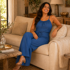Laura | Women's Halter Wide-Leg Drawstring Jumpsuit