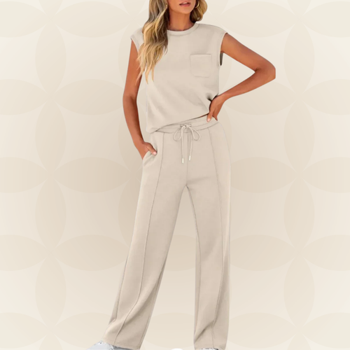 Cecile | Women's Two-Piece Set Relaxed-Fit Loungewear Co-ord
