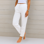 Aleida | Women's High-Waist Straight-Leg Drawstring Pants with Pockets