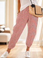 Willow | Women's Striped Wide-Leg Trousers with Elastic Waist