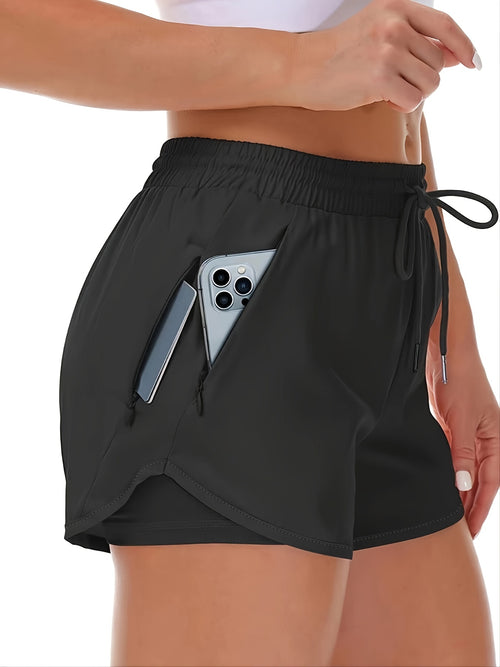 Cordelia | Women's High-Waist Zip-Pocket Running Shorts