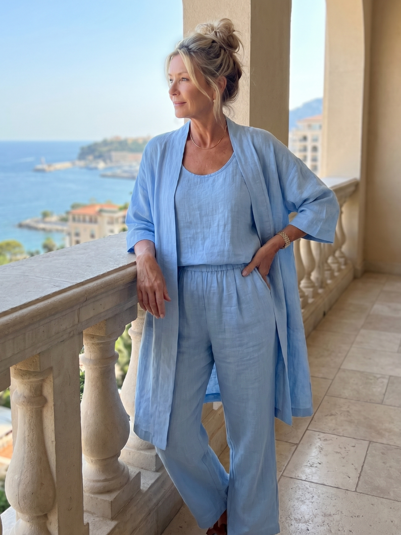 Liesbeth | Women's Relaxed Wide Leg Three-Piece Set