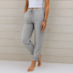Aleida | Women's High-Waist Straight-Leg Drawstring Pants with Pockets