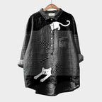 Amalia | Women's Printed Square Neck Blouse with Flutter Sleeves