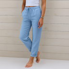 Aleida | Women's High-Waist Straight-Leg Drawstring Pants with Pockets
