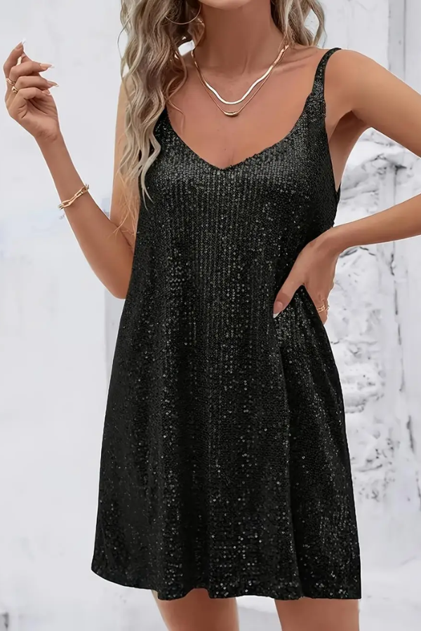 Queenie | Women's Sequin V-Neck Cocktail Dress Mini