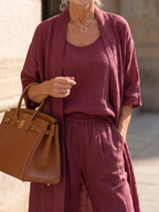 Liesbeth | Women's Relaxed Wide Leg Three-Piece Set