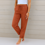Aleida | Women's High-Waist Straight-Leg Drawstring Pants with Pockets