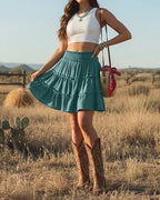 Willow | Women's High-Waist Ruffle Skort with Built-In Shorts