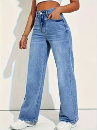 Hanna | Wide-Leg Straight Jeans with Belt Loops for Women