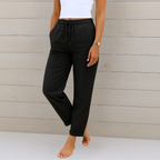 Aleida | Women's High-Waist Straight-Leg Drawstring Pants with Pockets