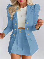 Farah | Women's Double-Breasted Blazer & Skirt Set