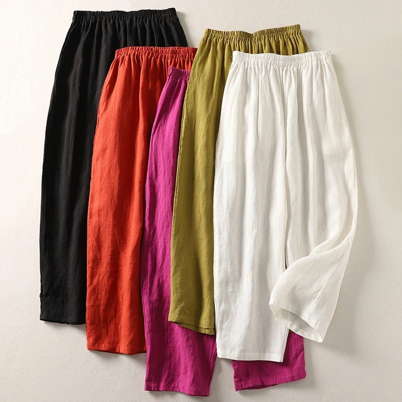 Nadia | Women's High-Waist Wide-Leg Trousers with Side Pockets