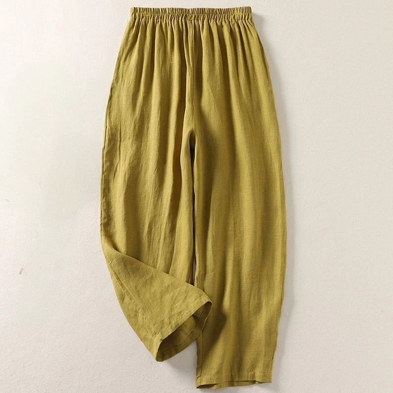 Nadia | Women's High-Waist Wide-Leg Trousers with Side Pockets