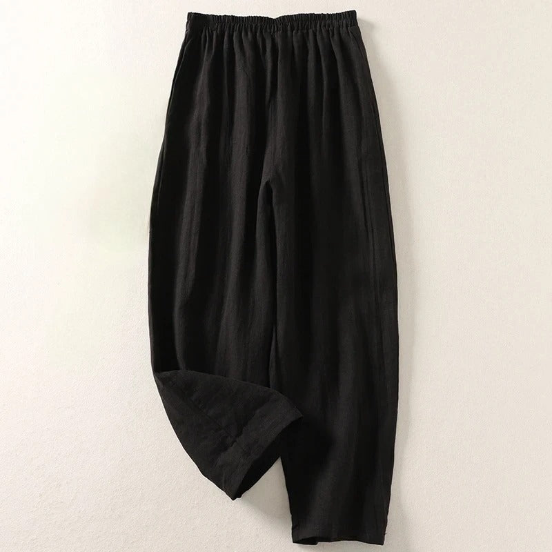 Nadia | Women's High-Waist Wide-Leg Trousers with Side Pockets