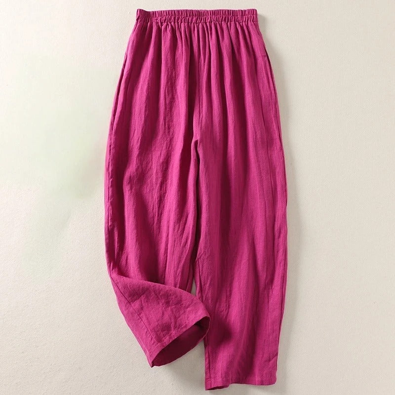 Nadia | Women's High-Waist Wide-Leg Trousers with Side Pockets