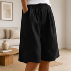 Priya | Women's High-Waist Relaxed-Fit Shorts with Side Pockets