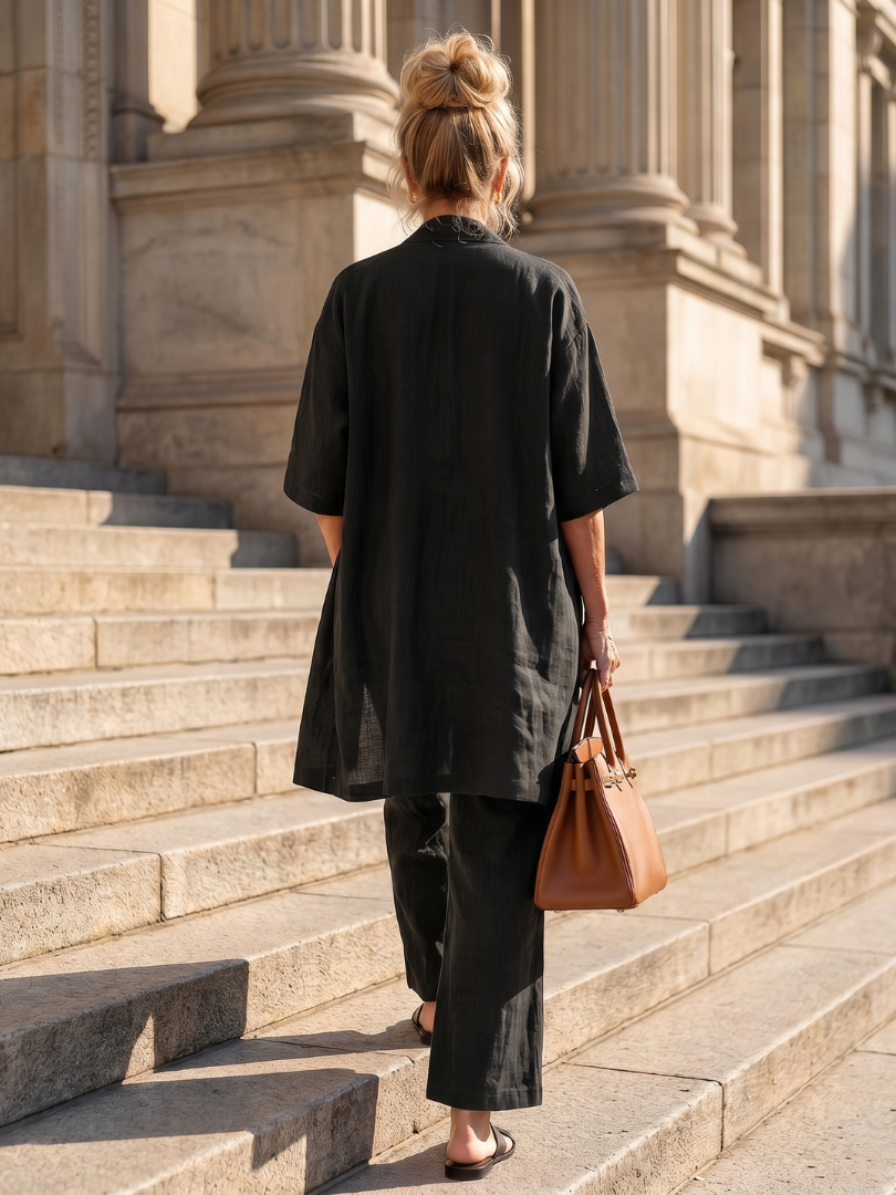 Liesbeth | Women's Relaxed Wide Leg Three-Piece Set