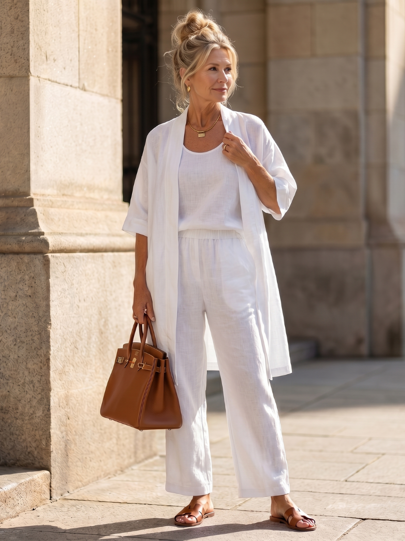 Liesbeth | Women's Relaxed Wide Leg Three-Piece Set