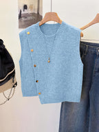 Hannah | Women's Ribbed Button-Front Sweater Vest