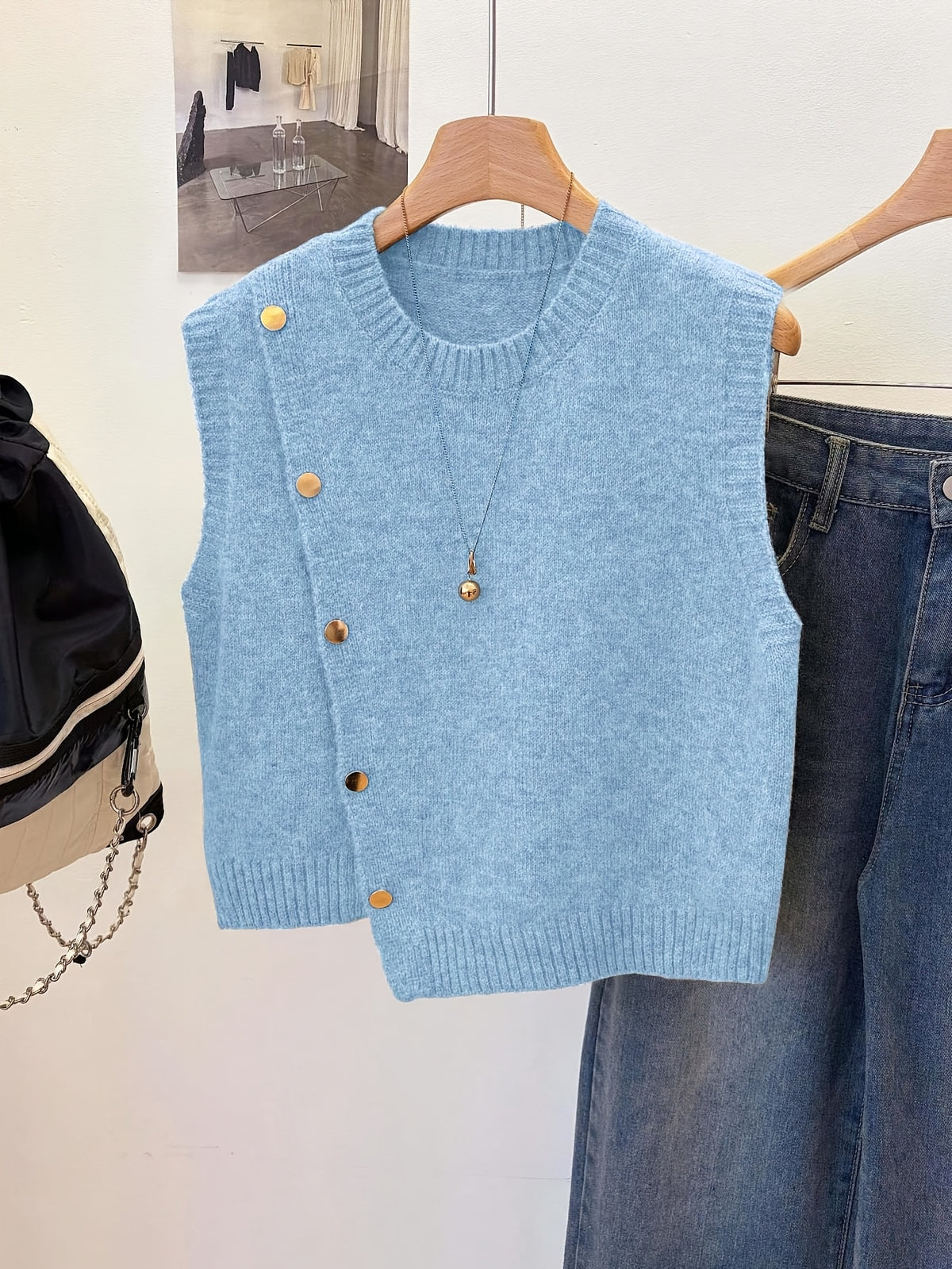 Hannah | Women's Ribbed Button-Front Sweater Vest