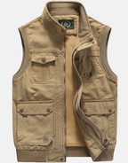 Simon | Men's Multi-Pocket Utility Vest with Notched Collar