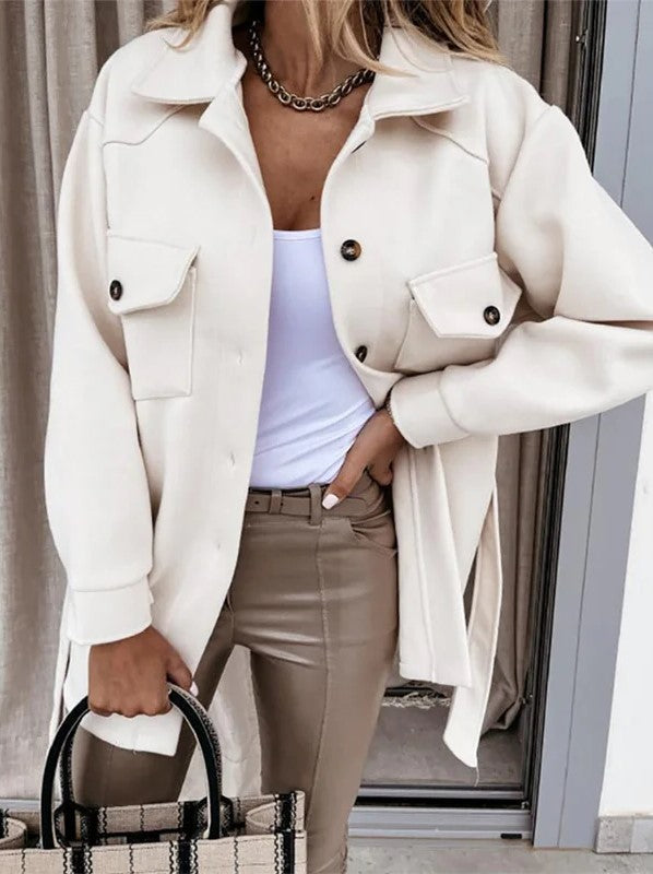 Lilian | Women's Notched Lapel Button-Front Coat