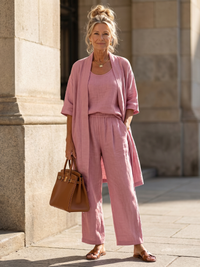 Liesbeth | Women's Relaxed Wide Leg Three-Piece Set