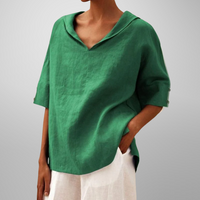 Athena | Women's Relaxed Collar V-Neck Top