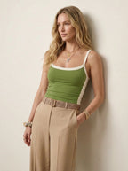 Dilara | Women's Sleeveless Square-Neck Bodycon Top