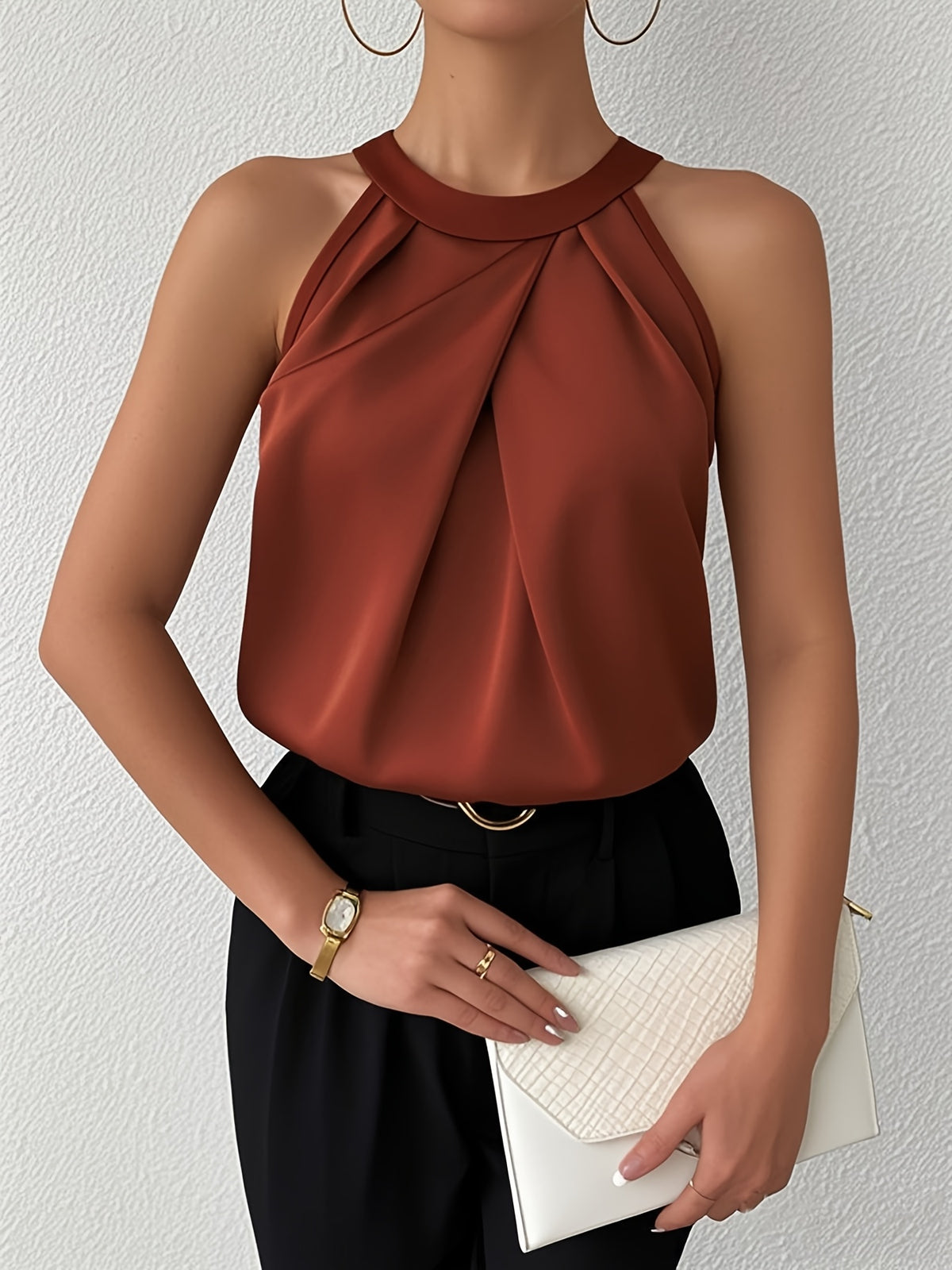 Rebekka | Women's Draped Lace Corset Top with Halter-Neck