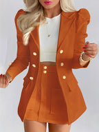Farah | Women's Double-Breasted Blazer & Skirt Set