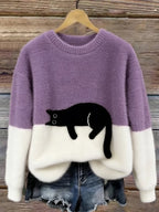 Ines Cat Motif Wool-Mix Knit Sweater