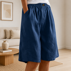 Priya | Women's High-Waist Relaxed-Fit Shorts with Side Pockets