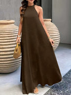 Maria | Women's Halter-Neck Textured Maxi Dress