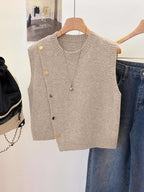 Hannah | Women's Ribbed Button-Front Sweater Vest