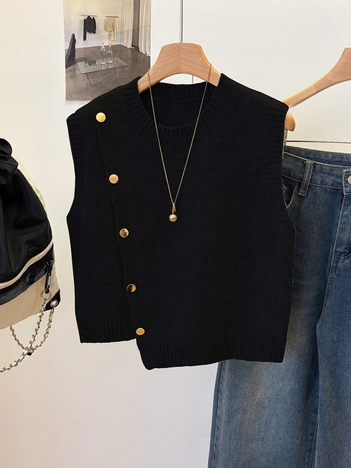 Hannah | Women's Ribbed Button-Front Sweater Vest