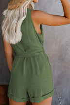 Lucia | Women's V-Neck Belted Jumpsuit with Pockets