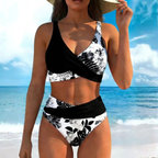 Zara | Women's High-Waist Two-Piece Swimsuit V-Neck