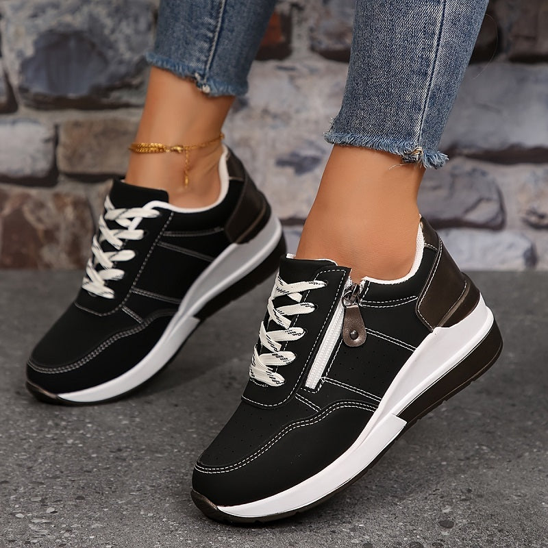 Yasmin | Women's Ribbed Sneakers with Block Sole