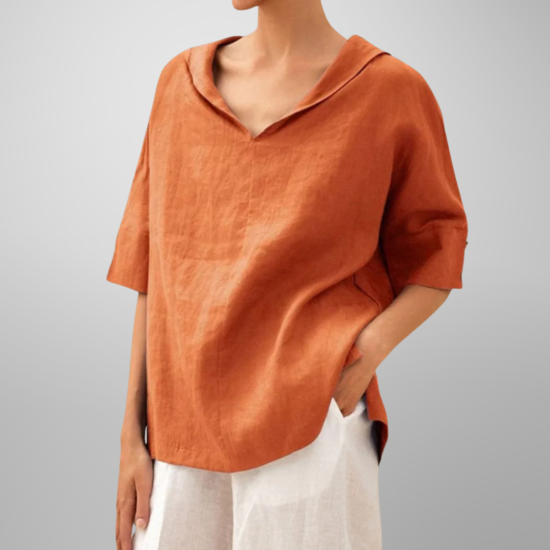 Athena | Women's Relaxed Collar V-Neck Top