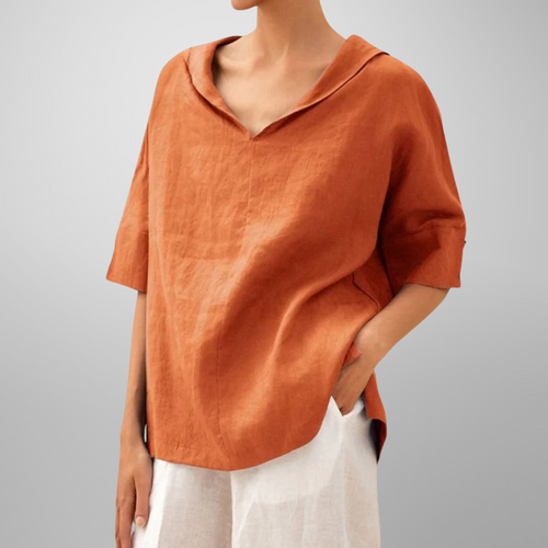 Athena | Women's Relaxed Collar V-Neck Top