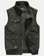 Simon | Men's Multi-Pocket Utility Vest with Notched Collar