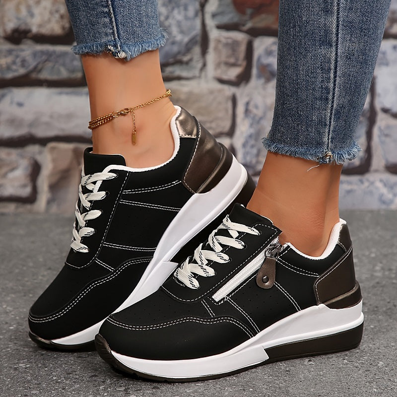Yasmin | Women's Ribbed Sneakers with Block Sole